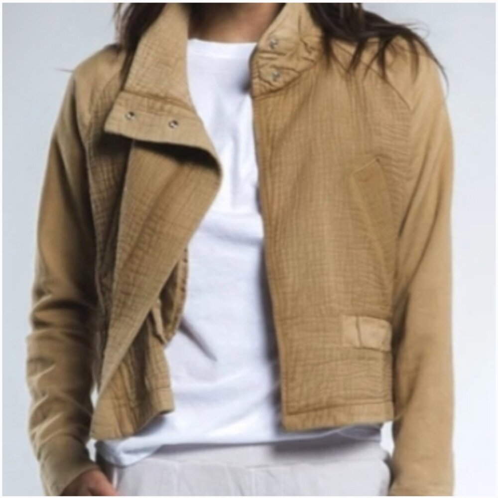 Women’s Tan Cropped Jacket - Casual Lightweight Coat